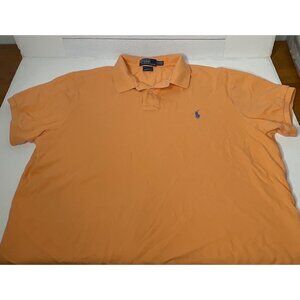 Polo By Ralph Lauren Mens XXL Custom Fit Orange Polo Shirt